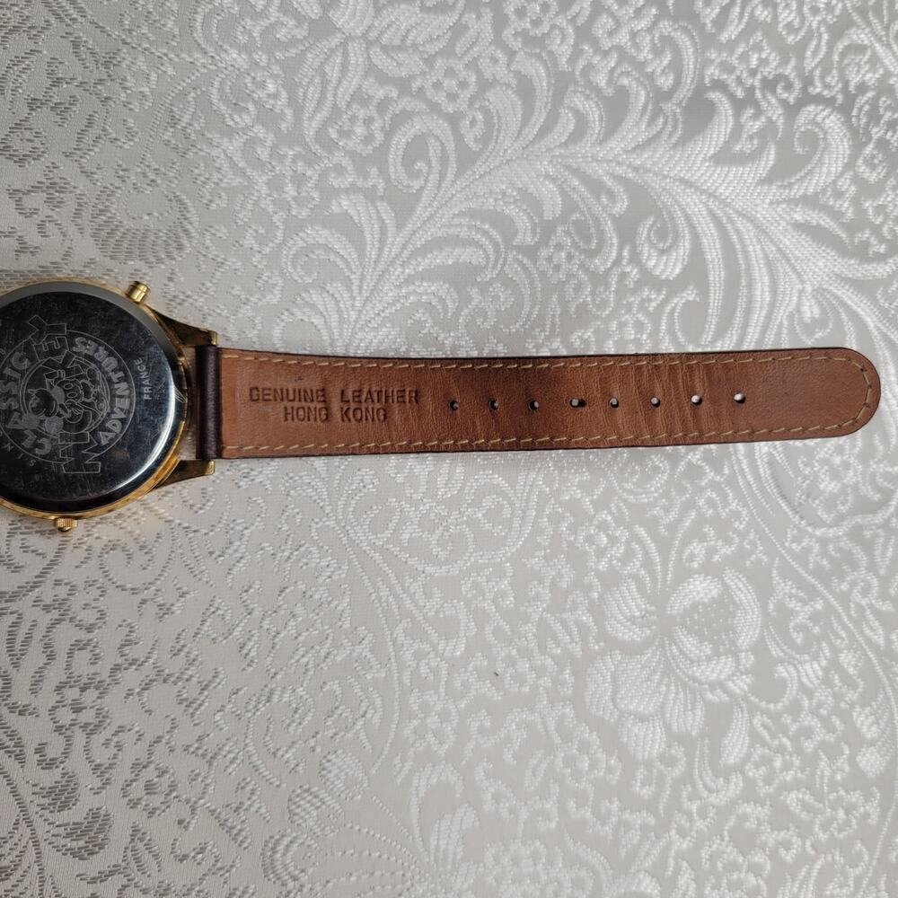 VTG Disney leather watch Fossil Mickey Mouse Classic Adventures Lonesome Ghost - Picture 5 of 6